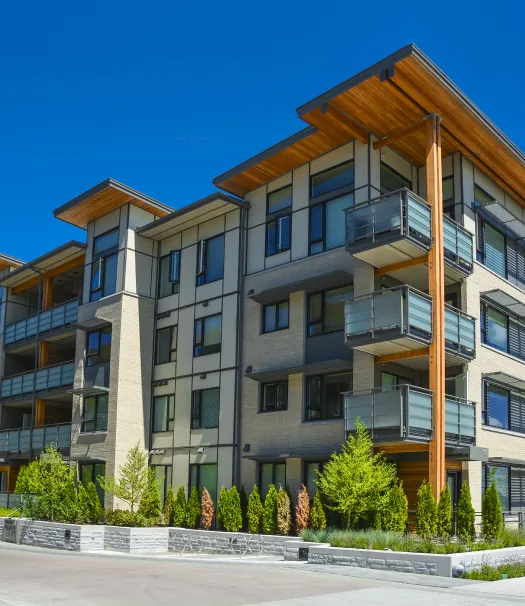 condominium building exterior, one of the many property types we serve throughout north and south carolina