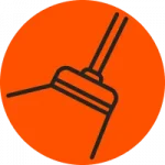 orange circle with a sealcoating icon