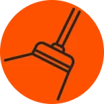 orange circle with a sealcoating icon